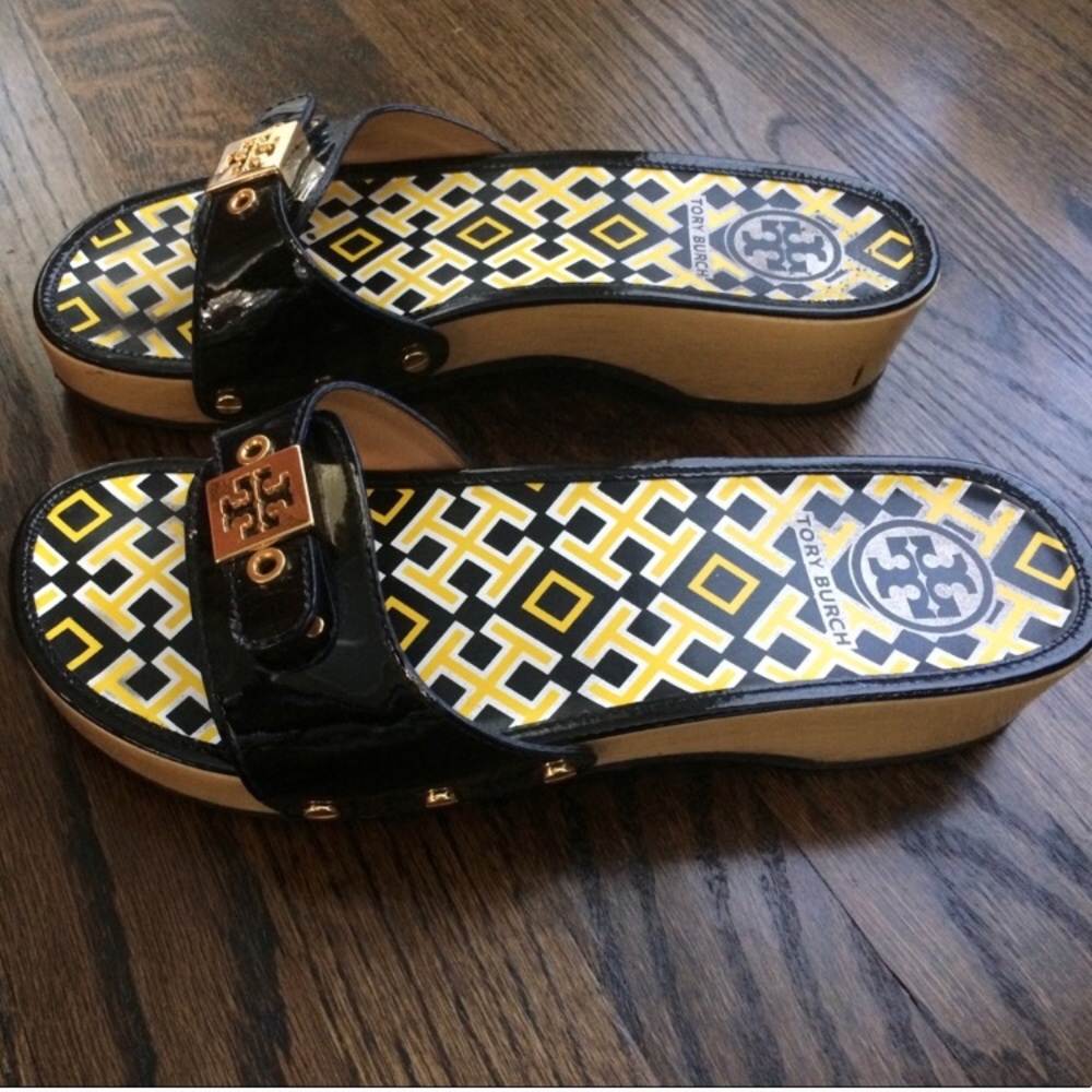Tory Burch Dixon Black Patent Leather Slip-on’s